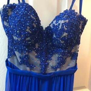 Royal blue size 0 beaded dress